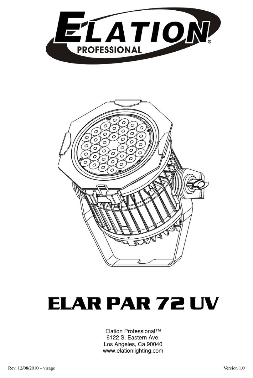 Elation ELAR PAR 72 UV User manual Elation ELAR PAR 72 UV User manual