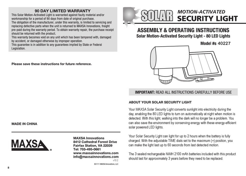 MAXSA Solar 40227 Assembly & operating instructions