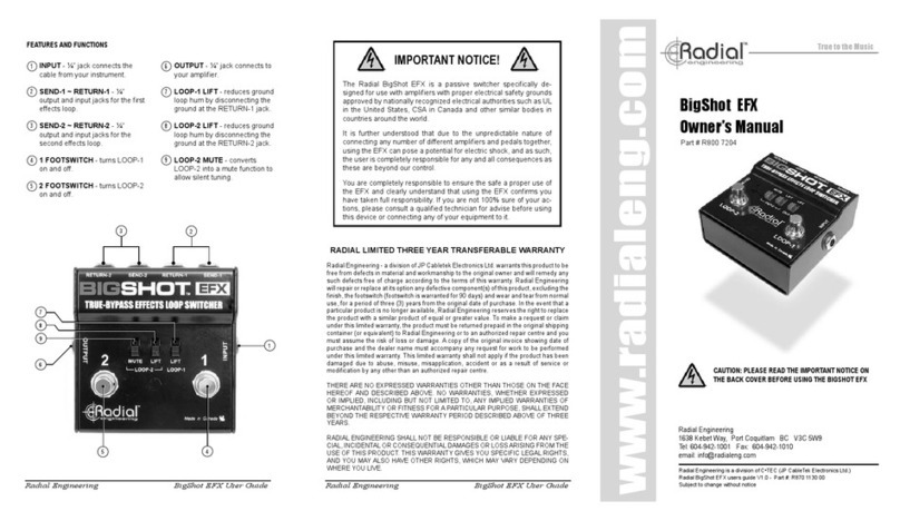 Radial Engineering BigShot EFX owner's manual