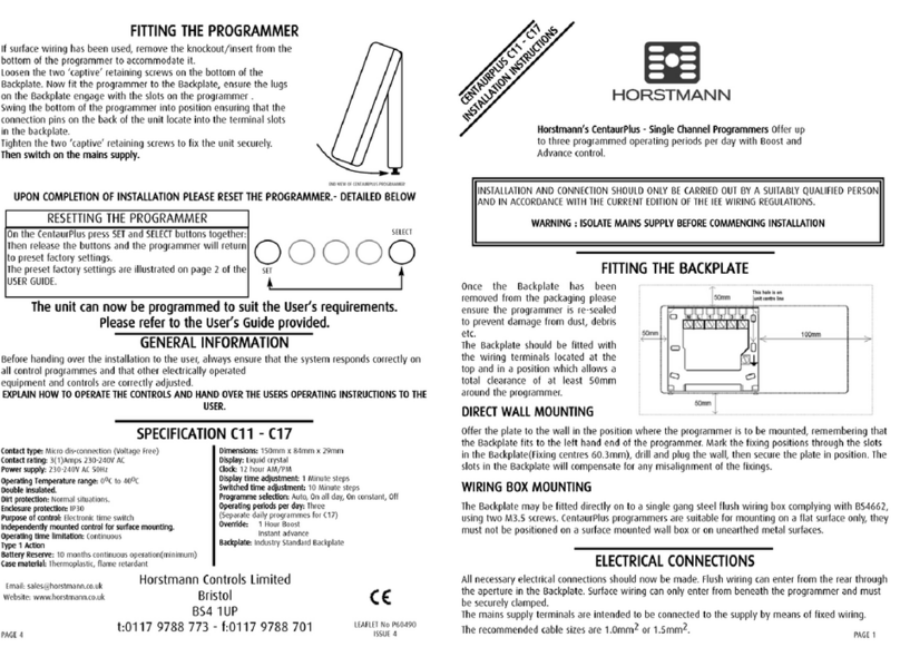 Horstmann CentaurPlus C11 User manual Horstmann CentaurPlus C11 User manual