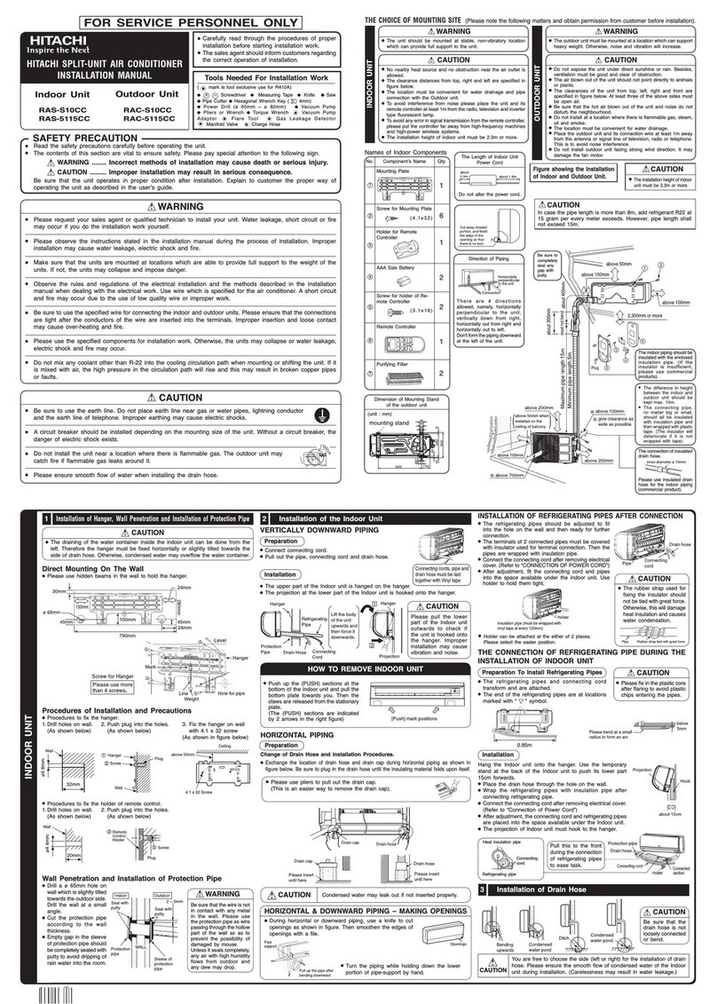 Hitachi RAS-S10CC User manual
