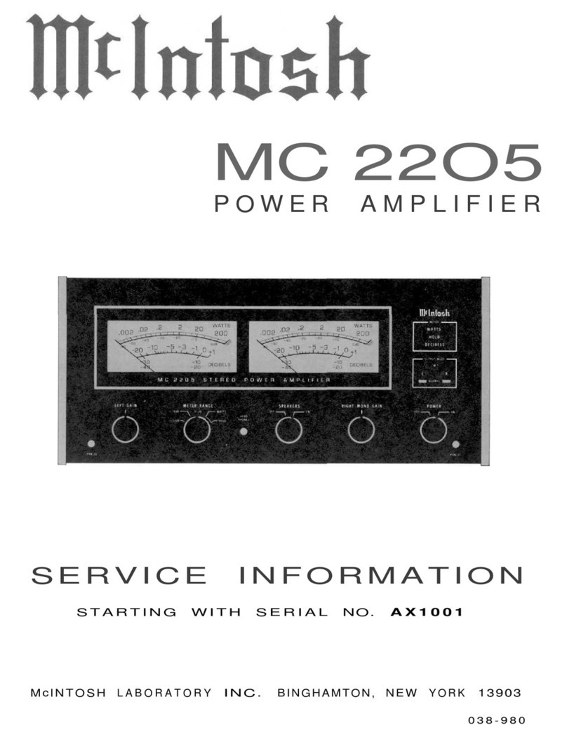 McIntosh MC 22O5 Operating and installation instructions