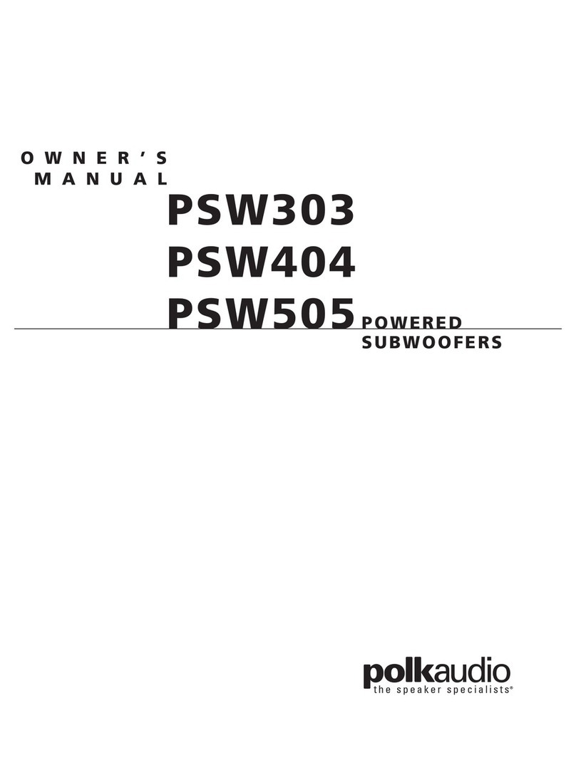 Polk Audio PSW303 owner's manual