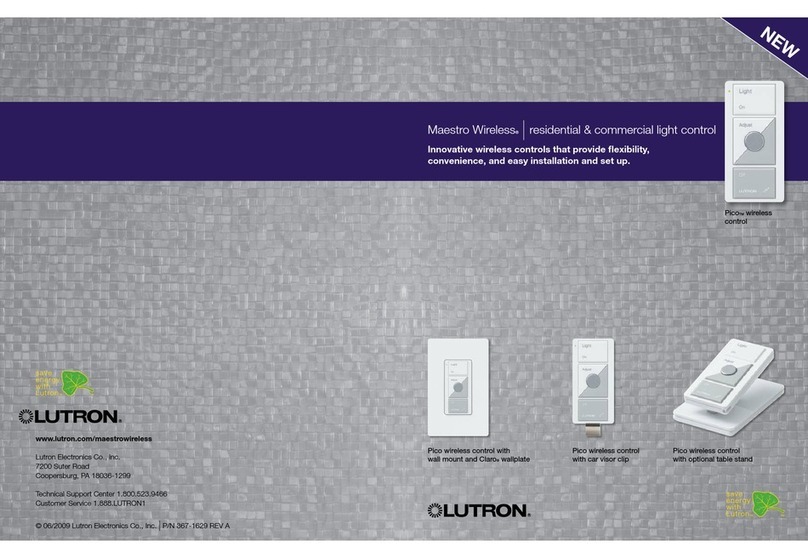 Lutron Electronics Maestro Wireless Pico Series User manual