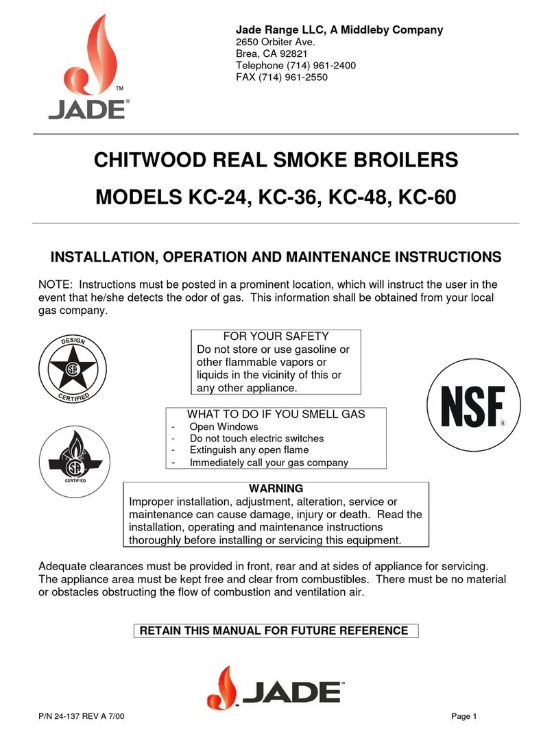 Jade CHITWOOD SMOKE BROILER KC-24 Installation and operating instructions