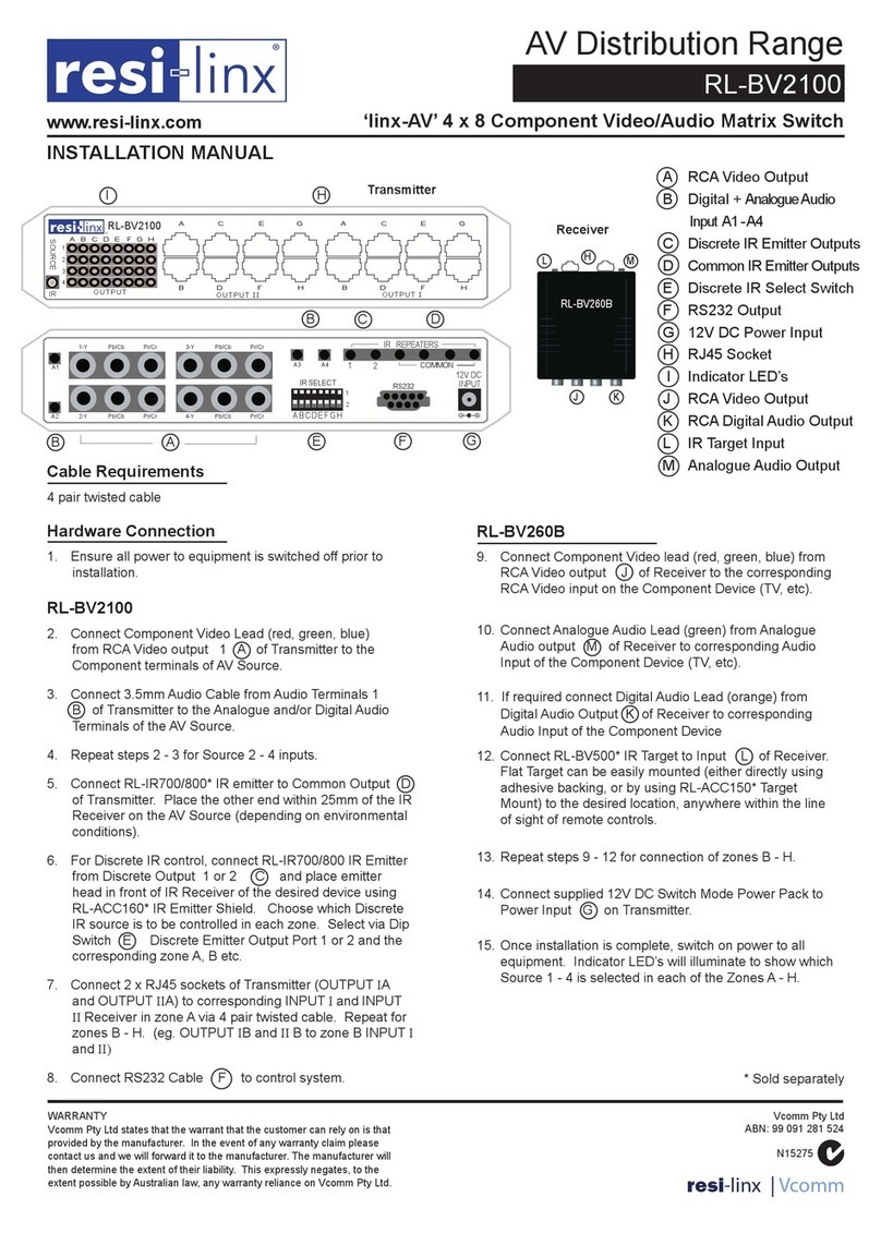 resi-linx RL-BV2100 installation manual