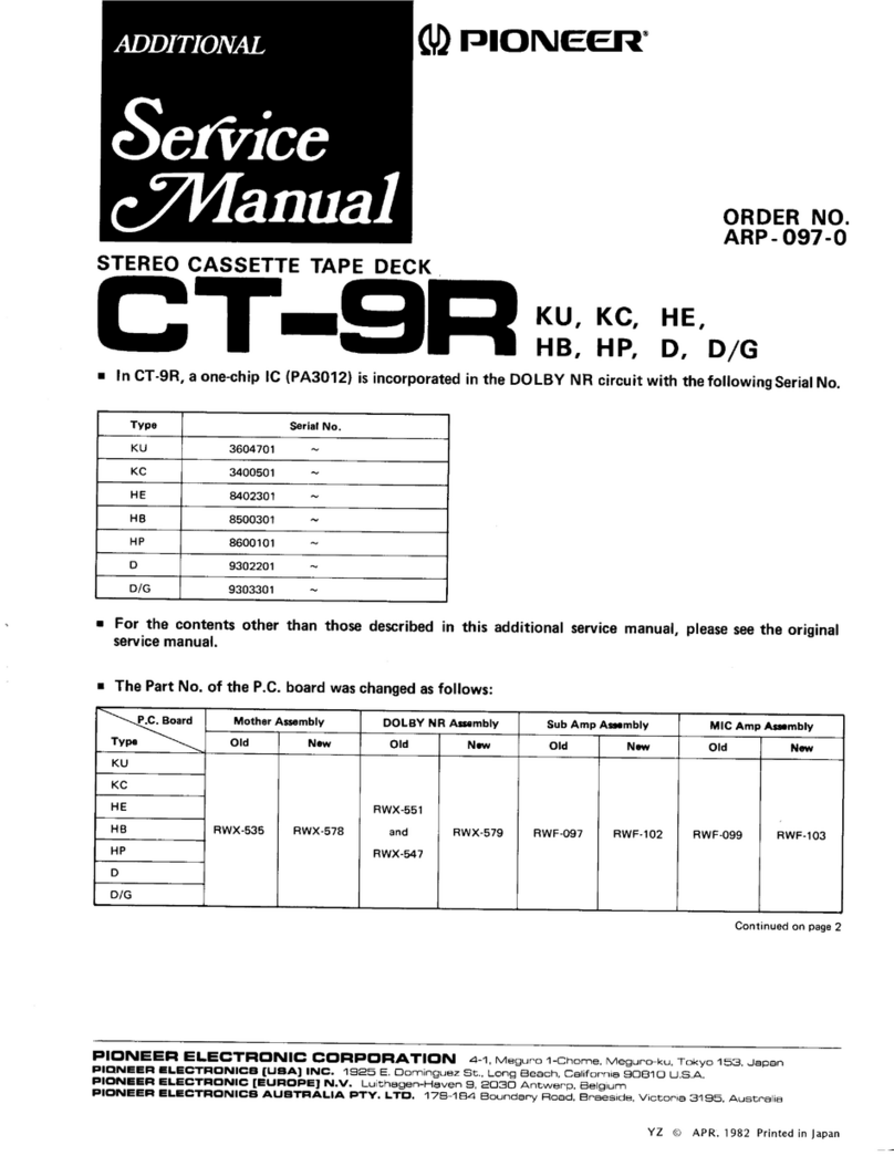 Pioneer CT-9R User manual