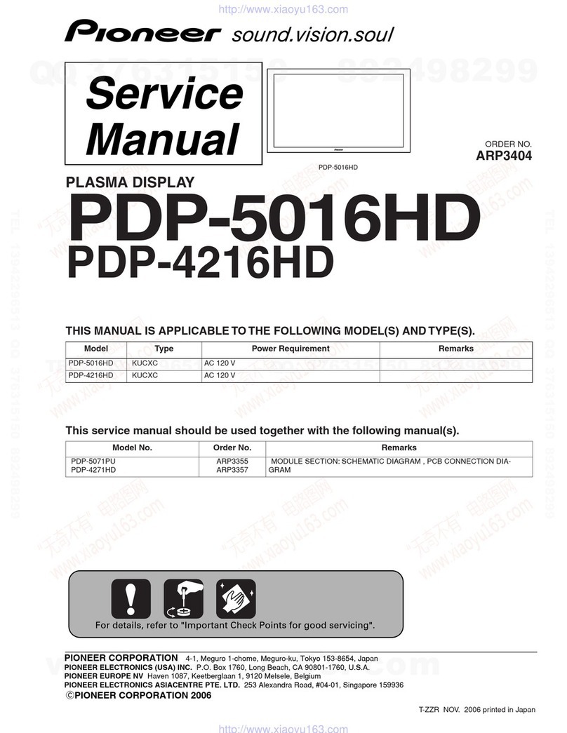 Pioneer PDP-5016HD Service manual
