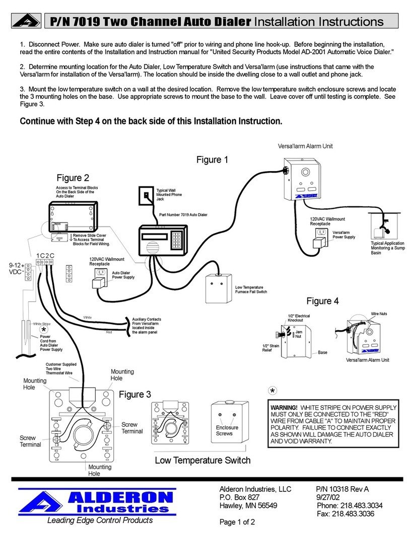 Alderon Industries P/N 7019 installation instructions