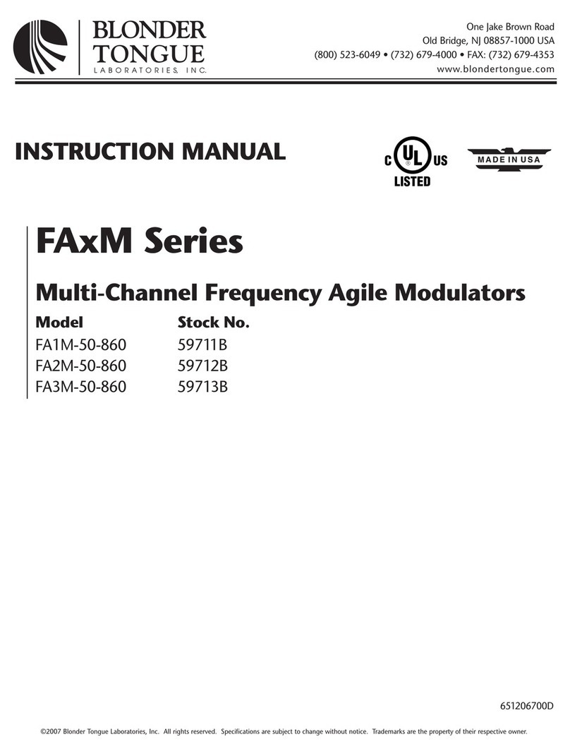Blonder tongue FA1M-50-860 instruction manual