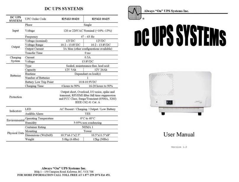 Always “On” UPS DC UPS Systems user manual