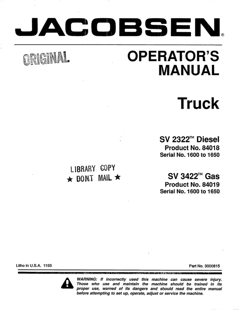 Jacobsen SV 3422 Gas Operator's manual
