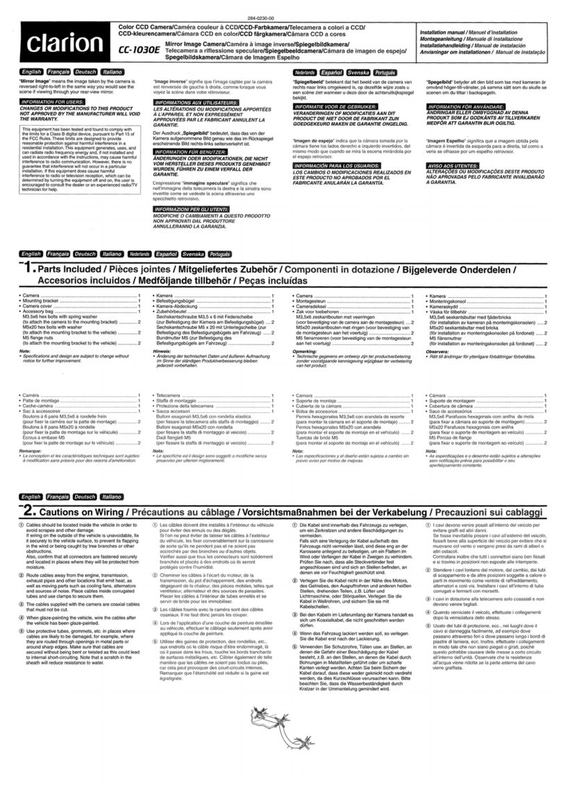 Clarion CC-1030E installation manual