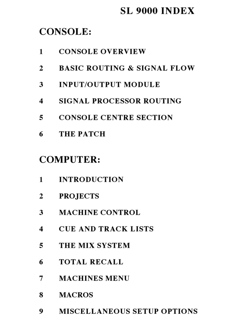 Solid State Logic SL 9000 J SERIES User manual Solid State Logic SL 9000 J SERIES User manual