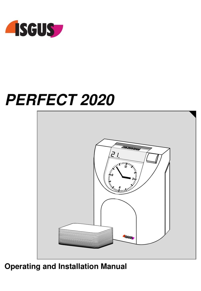 Isgus Perfect 2020 OPERATING AND INSTALLATION Manual
