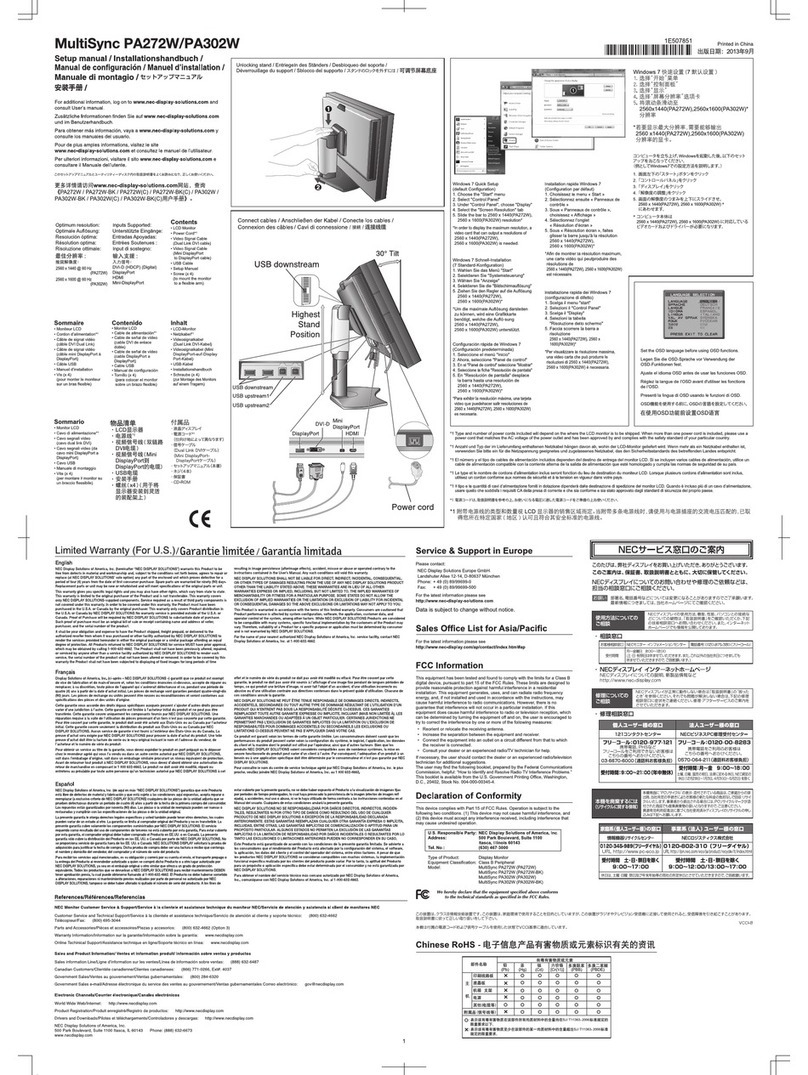 NEC MultiSync PA272W User guide