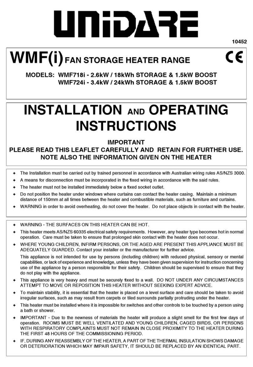 Unidare WMF718i Installation and operating instructions