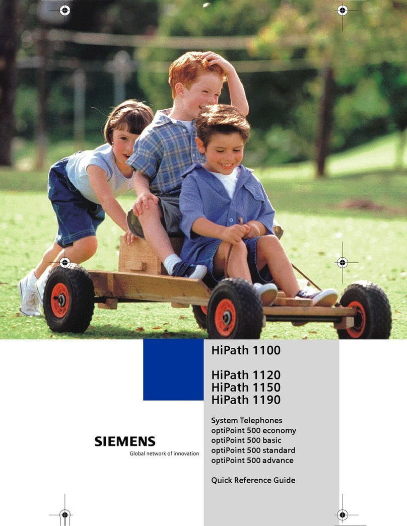 Siemens HiPath 1100 Quick reference guide
