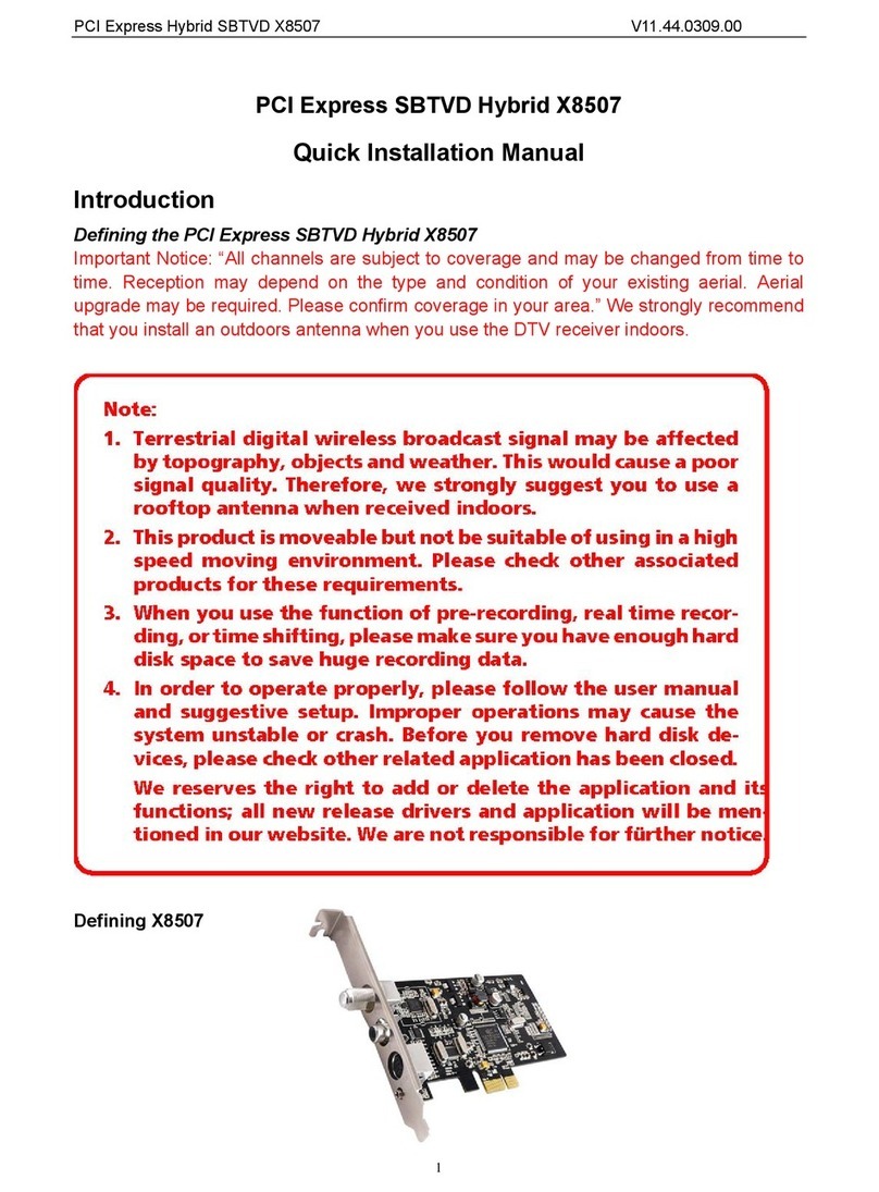 Geniatech PCI Express SBTVD Hybrid X8507 Quick installation manual