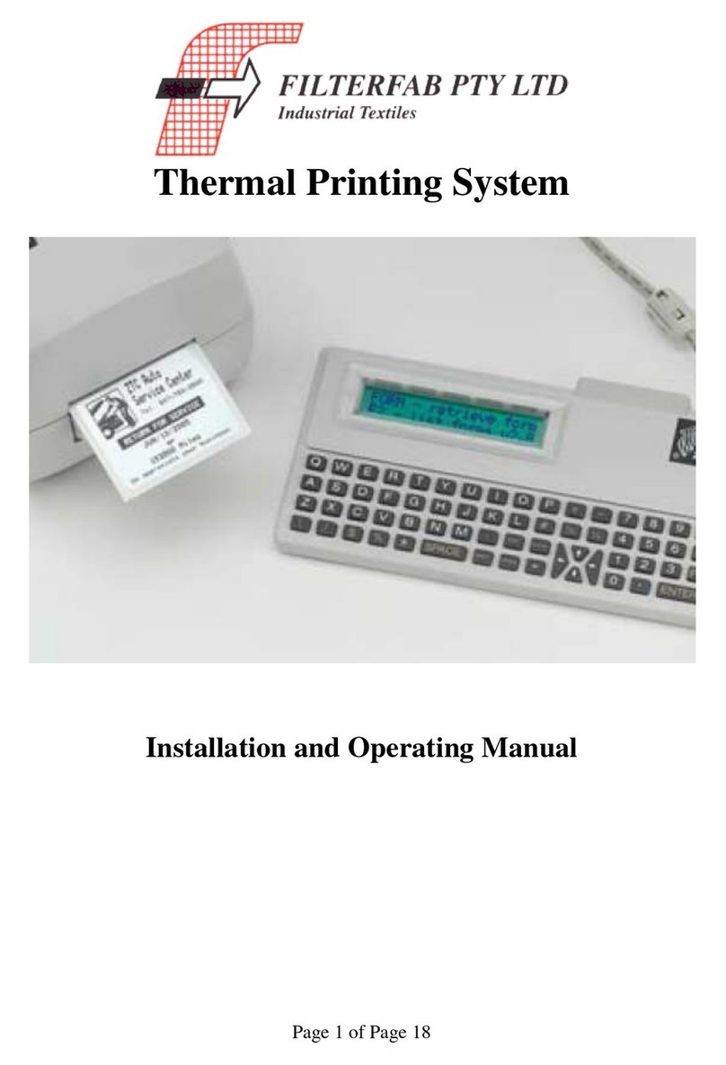 Filterfab Thermal Printing System User manual