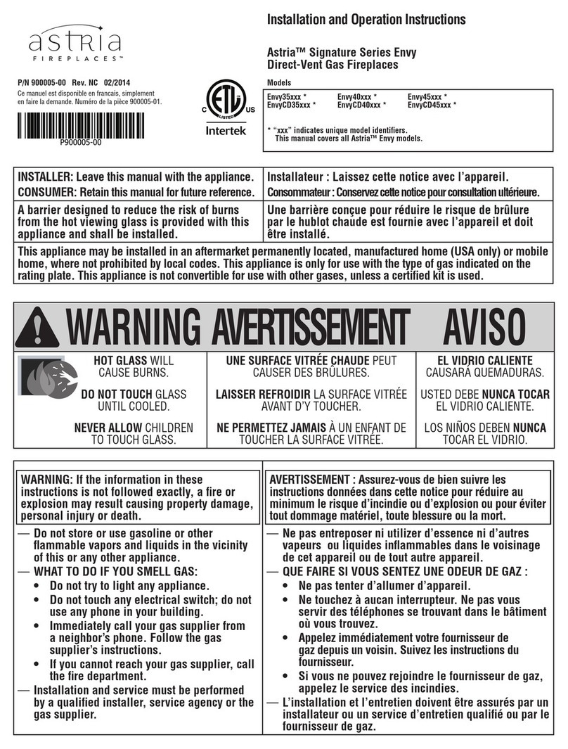 Astria Envy35xxx series Installation and operation instructions