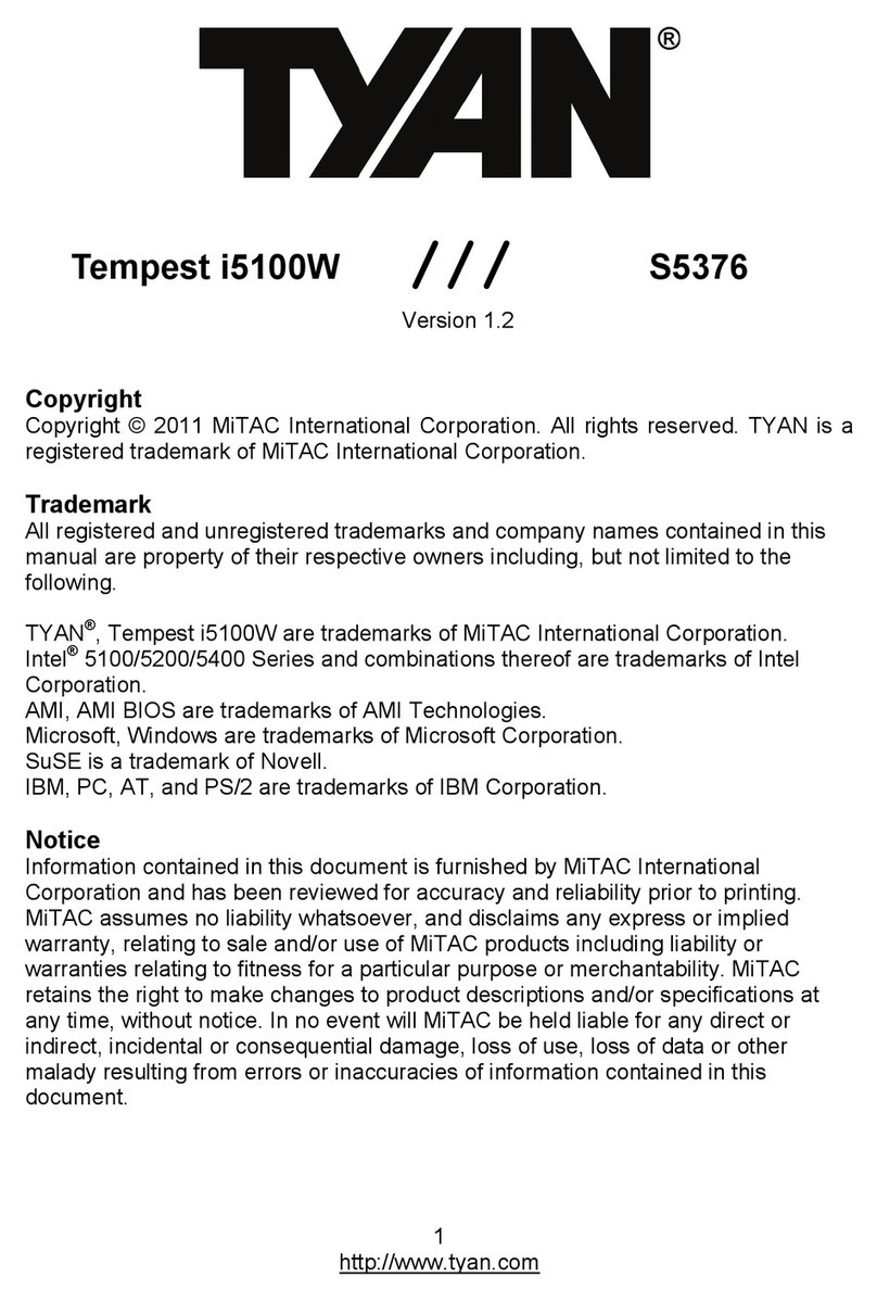 TYAN Tempest i5100W User manual TYAN Tempest i5100W User manual