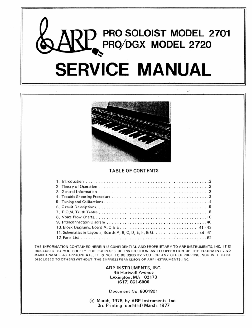 ARP Instruments Pro Soloist 2701 Service manual