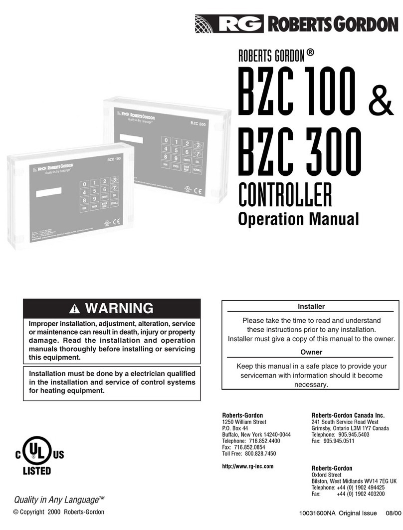 Roberts Gorden BZC 100 Operation manual