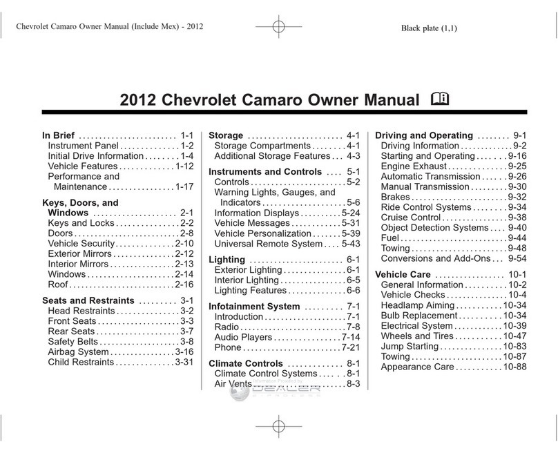 Chevrolet Camaro 2012 owner's manual