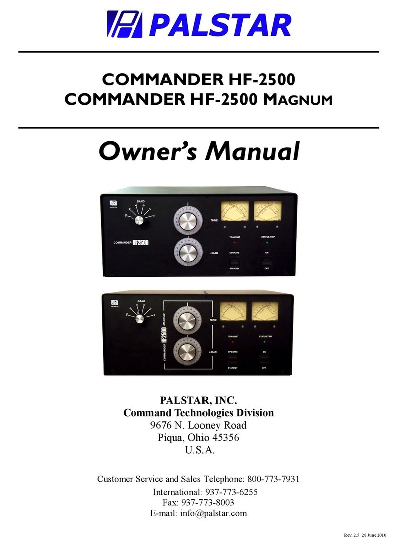 Palstar COMMANDER HF-2500 EXPORT owner's manual