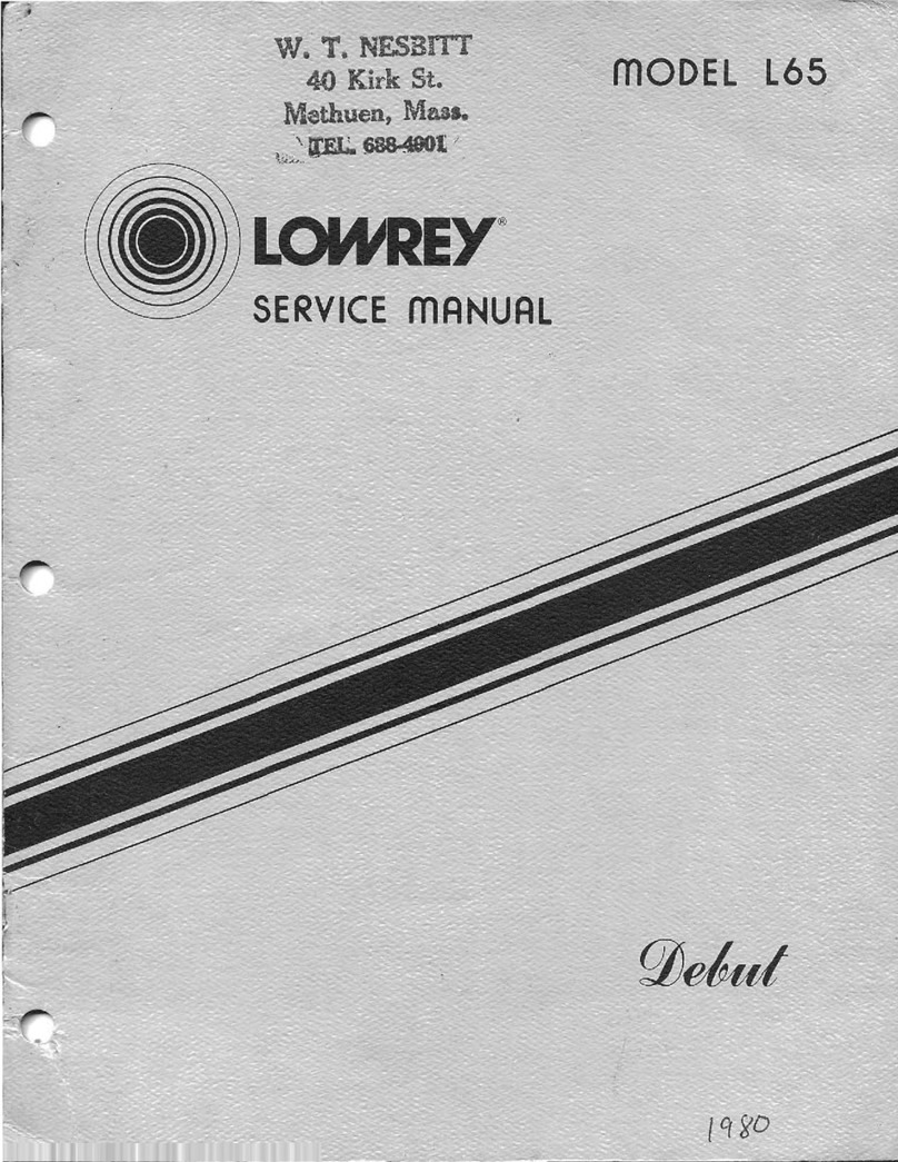 Lowrey Debut L65 Service manual