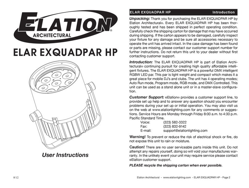 Elation ELAR EXQUADPAR HP User manual