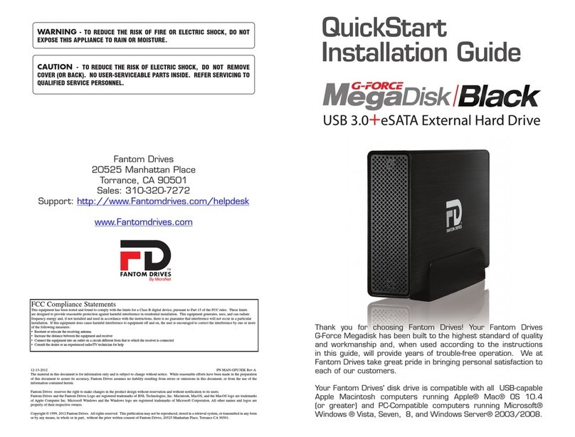 Fantom Drives G-Force Megadisk Instruction Manual Fantom Drives G-Force Megadisk Instruction Manual
