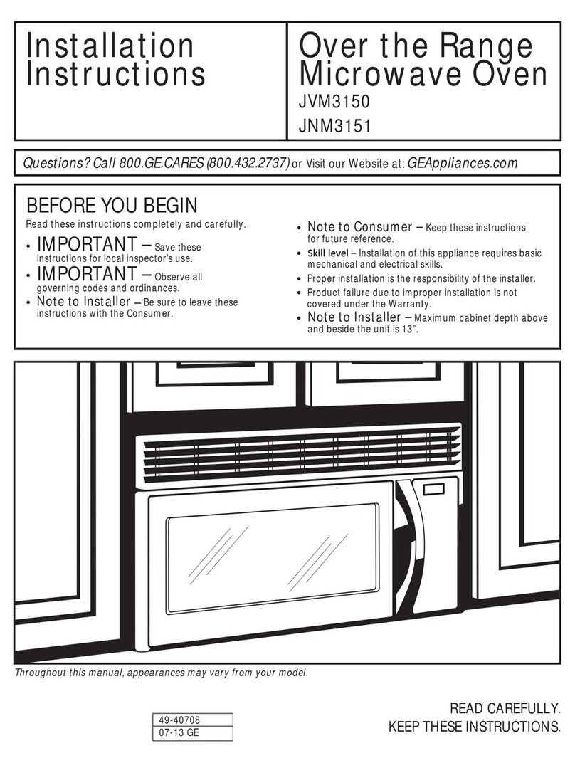 GE JVM3150 User manual