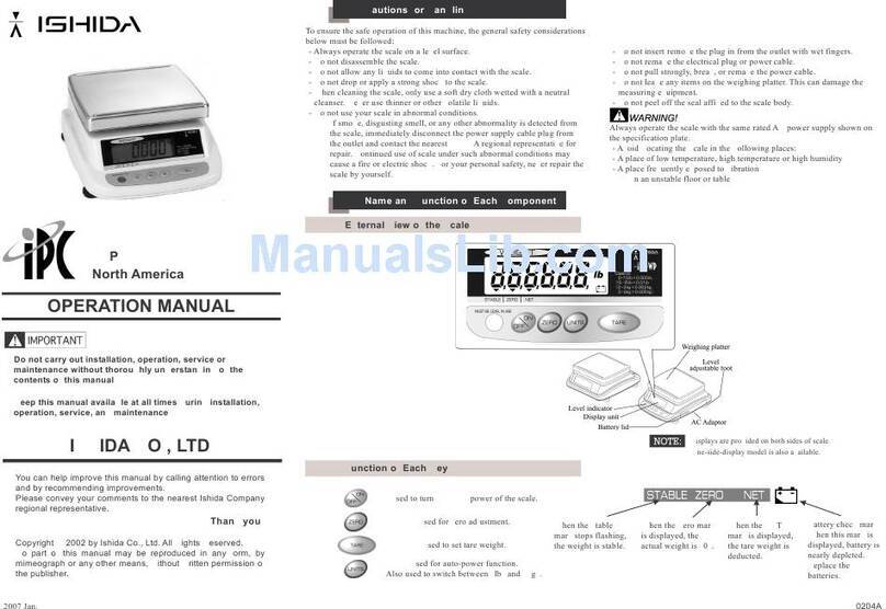 ISHIDA IPC-WP User manual ISHIDA IPC-WP User manual