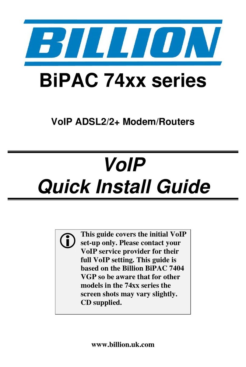 Billion BiPAC 74xx series Quick install guide