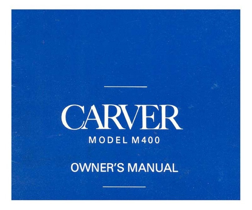 Carver M400 User manual Carver M400 User manual