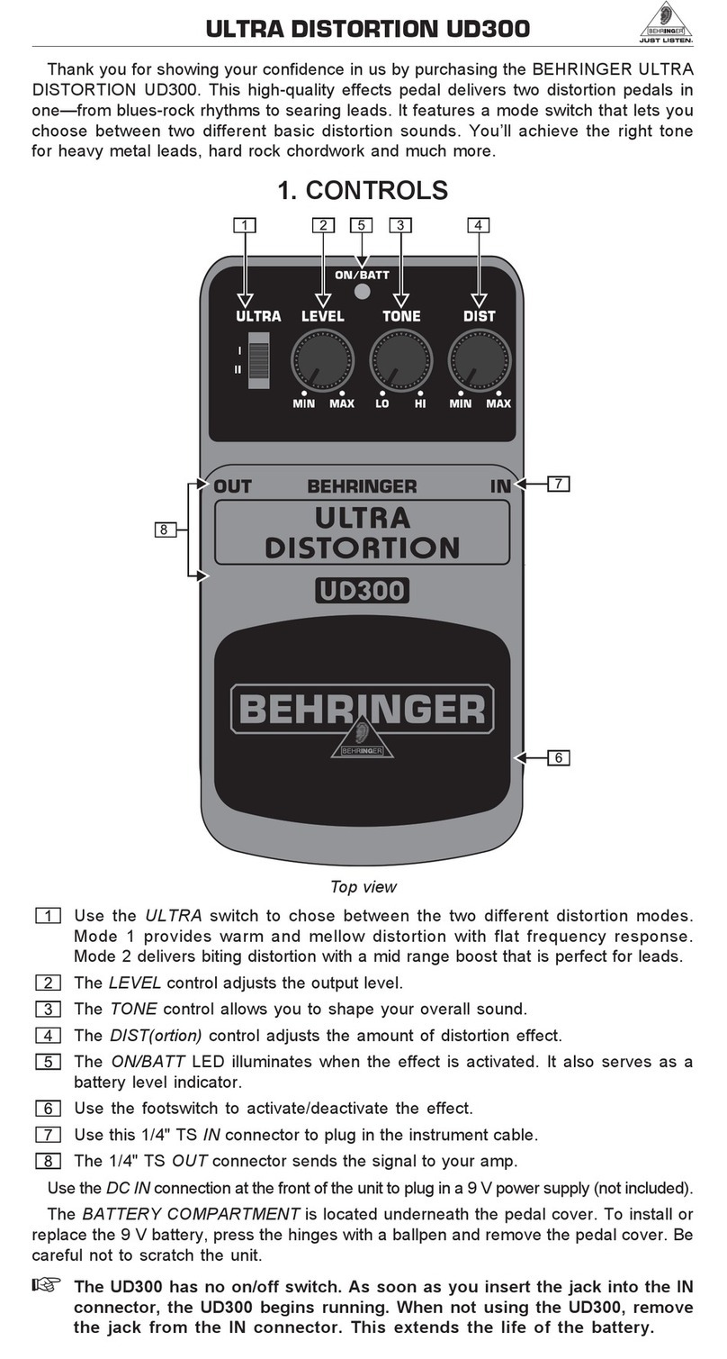 Behringer Ultra Distortion UD300 User manual
