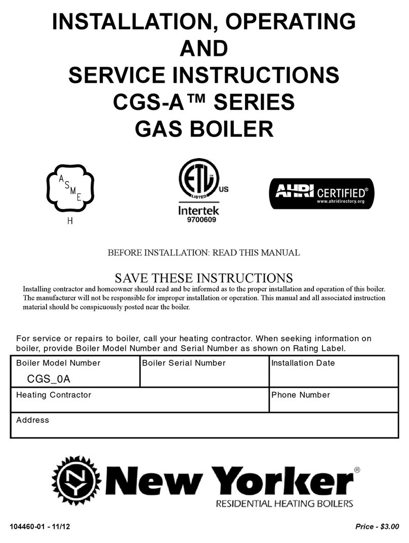 New Yorker CGS-A Series Installation, operating and service instructions