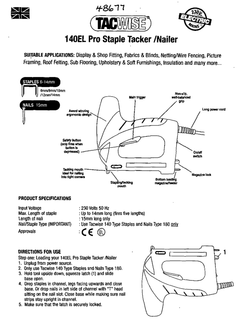tacwise 140EL Pro User manual