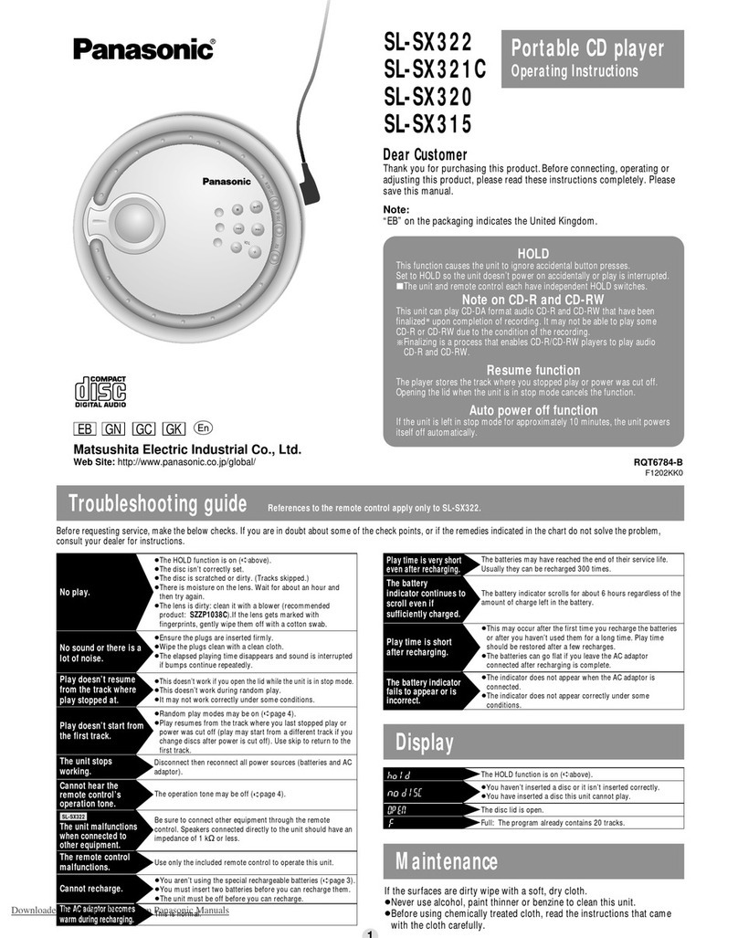 Panasonic SL-SX322 User manual