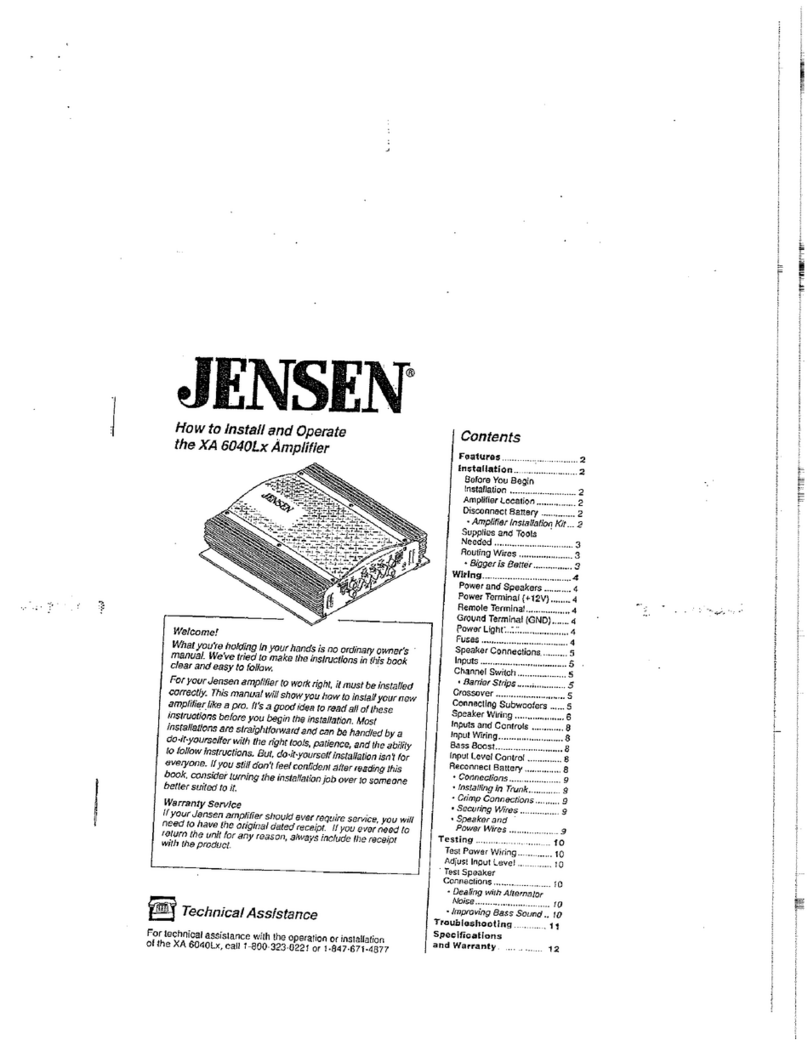 Jensen XA 6040Lx User manual