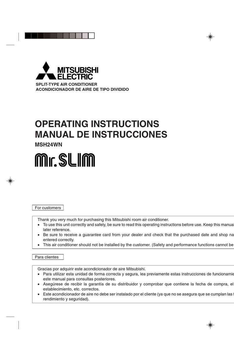 Mitsubishi Electric Mr.Slim MSH24WN User manual