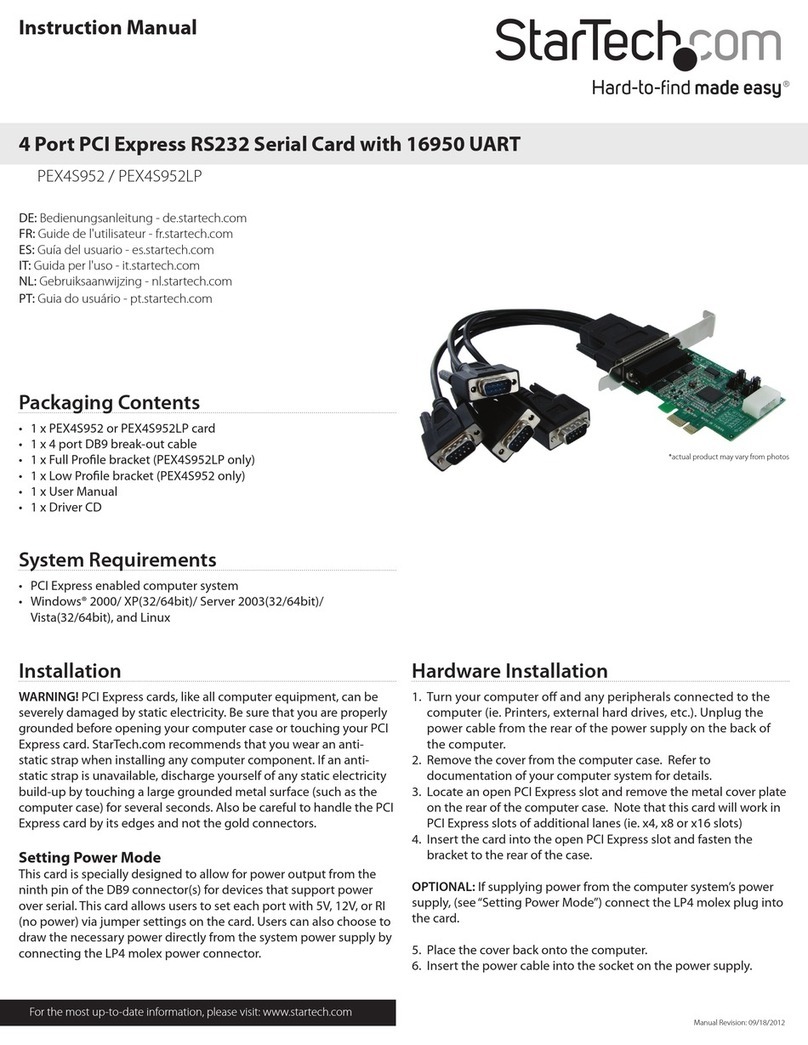 StarTech.com PEX4S952 User manual