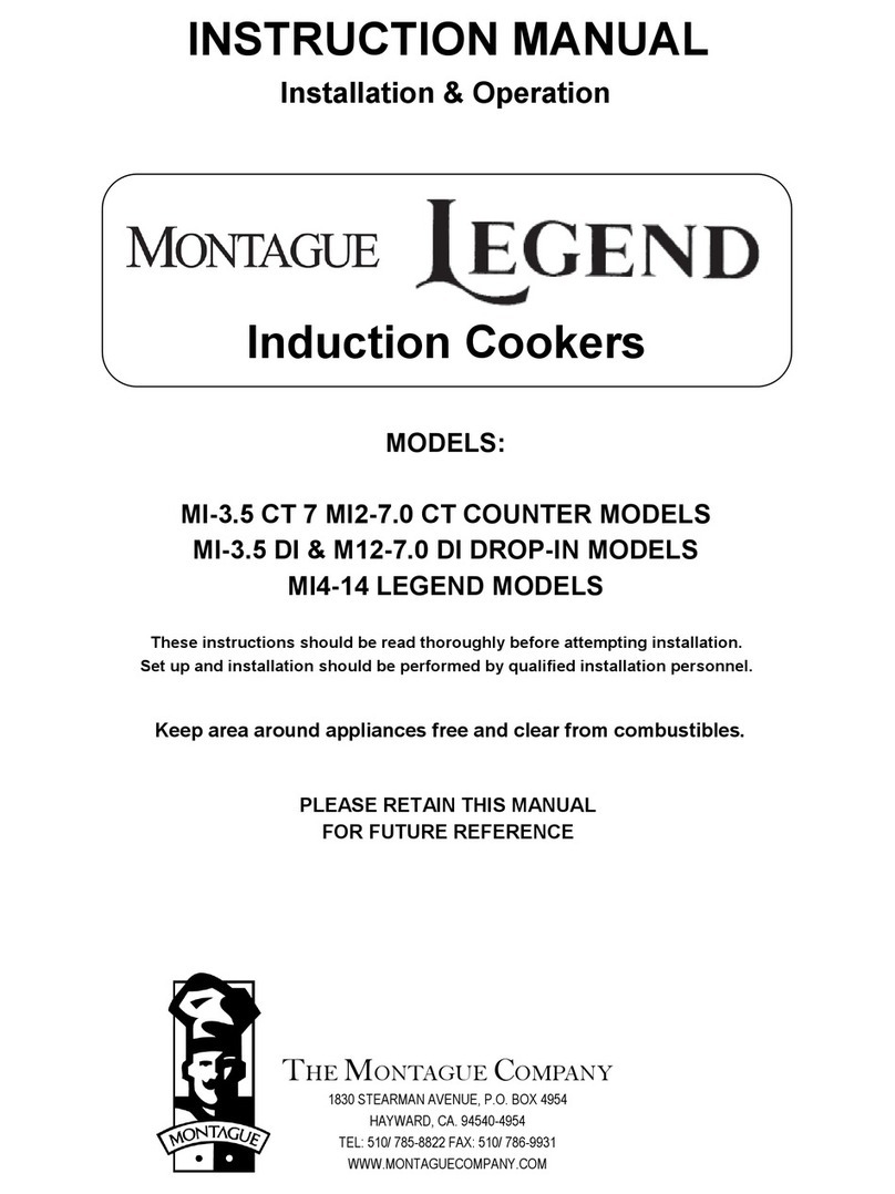 MONTAGUE Legend MI-3.5 CT 7 MI2-7.0 CT COUNTER Series instruction manual