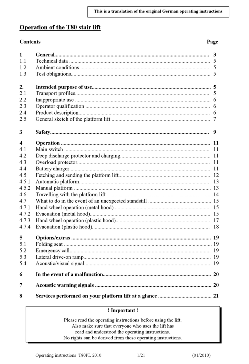 Lippe Lift T80 Operation manual