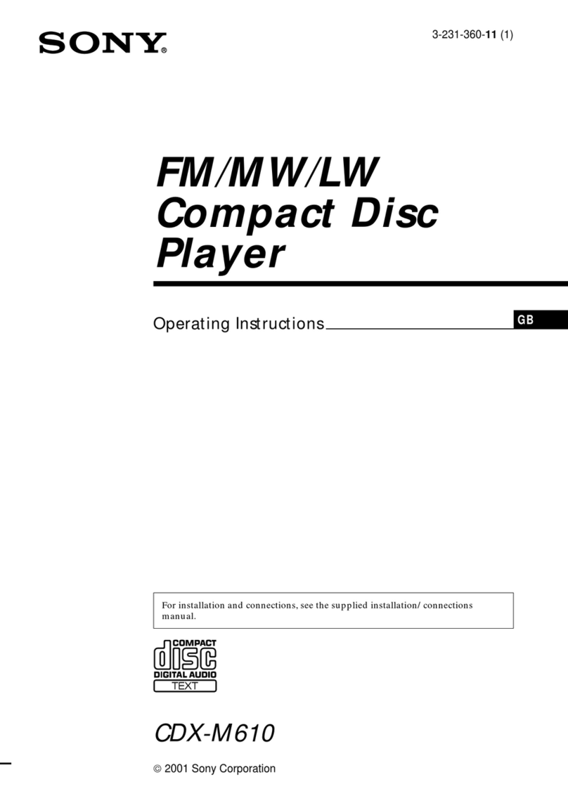 Sony CDX-M610  (XT-XM1) operating instructions