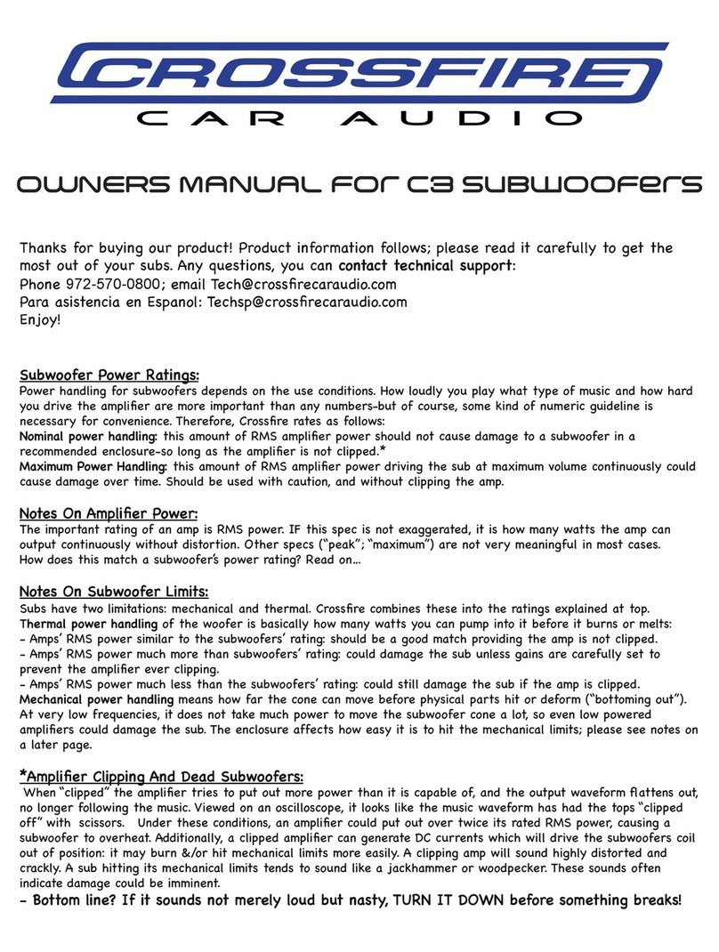 Crossfire C3 10S owner's manual