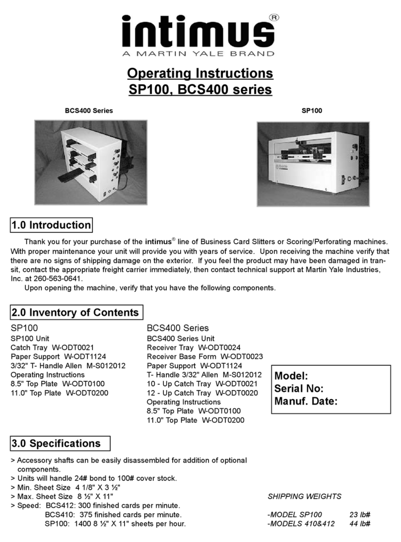 Martin Yale Intimus SP100 User manual