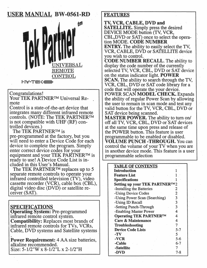 Tek Partner BW-0561-RD user manual